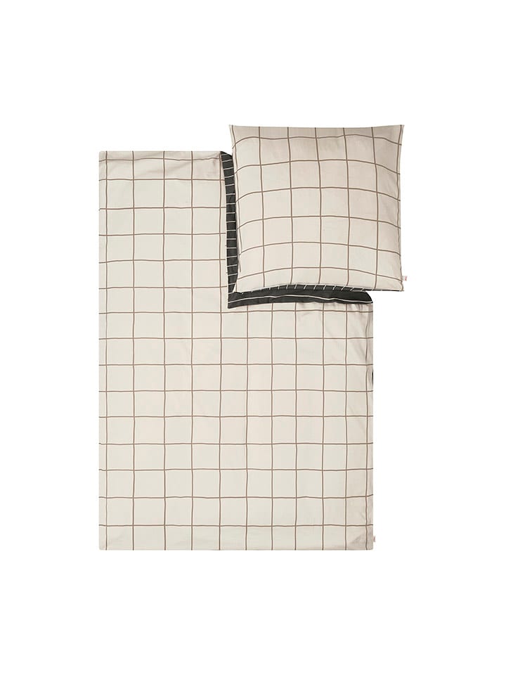 Ibena Komplet pościeli satynowej w kolorze szaro-beżowym rozmiar: 155x220 cm