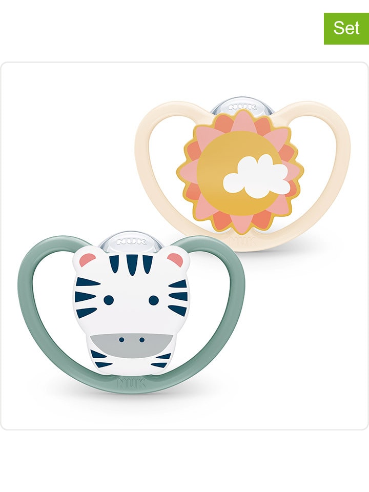 NUK Smoczki (4 szt.) "Space" w kolorze szaro-beżowym rozmiar: 3