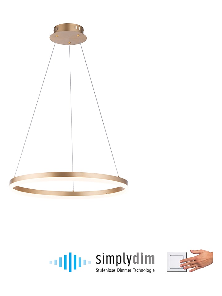 Paul Neuhaus Lampa wisząca LED "Titus" w kolorze złotym - Ø 60 cm rozmiar: onesize