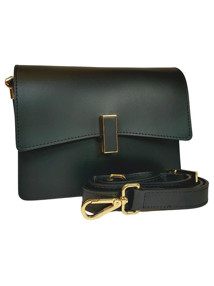 ORE10 Skórzana torebka "Lazur" w kolorze czarnym - 22 x 18 x 7 cm rozmiar: onesize