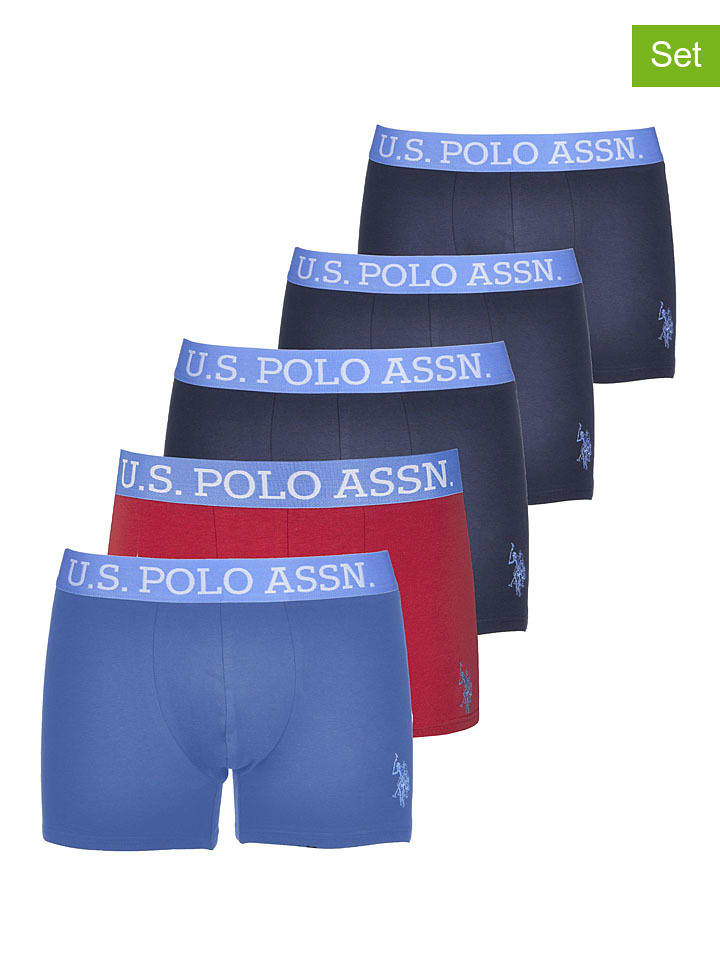 U.S. Polo Assn. Bokserki (5 par) w kolorze granatowym, niebieskim i czerwonym rozmiar: XXL