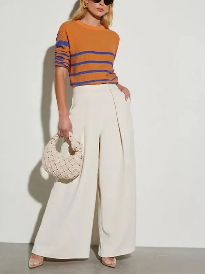 Milan Kiss Spodnie w kolorze kremowym rozmiar: S