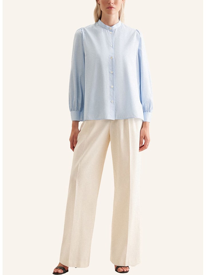 Seidensticker Bluzka w kolorze błękitno-białym rozmiar: 38