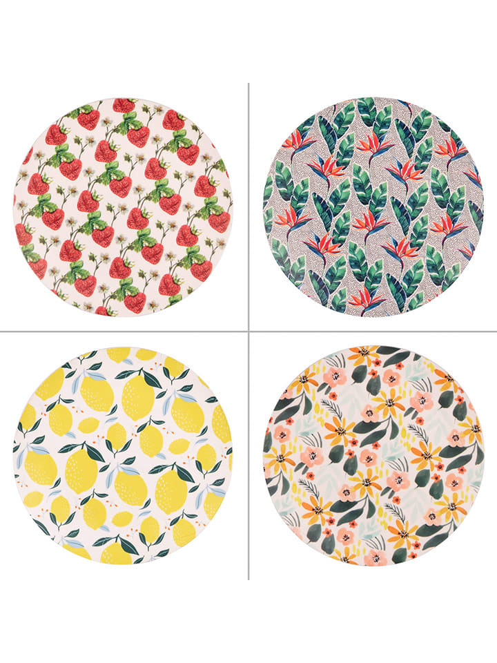 TABLE PASSION Talerze obiadowe (4 szt.) "Paradise" ze wzorem - Ø 25 cm rozmiar: onesize