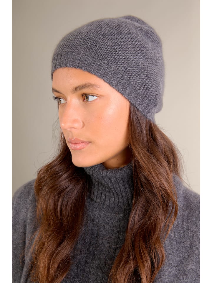 Perfect Cashmere Kaszmirowa czapka "Laoise" w kolorze antracytowym rozmiar: onesize