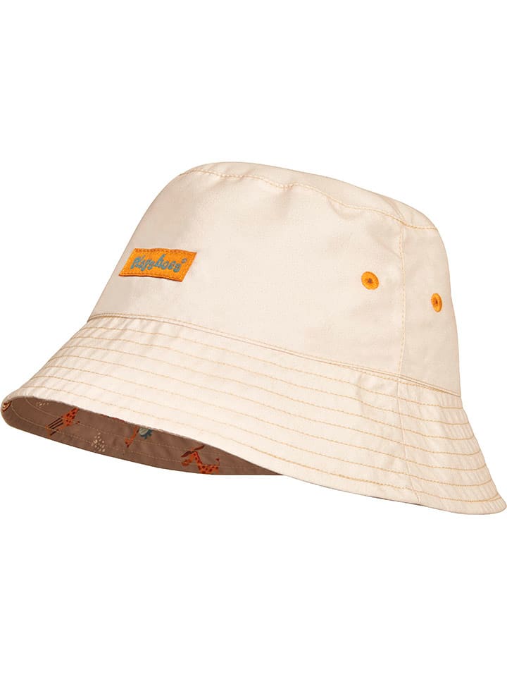 Playshoes Dwustronny kapelusz przeciwsłoneczny w kolorze beżowo-jasnobrązowym rozmiar: 53 cm