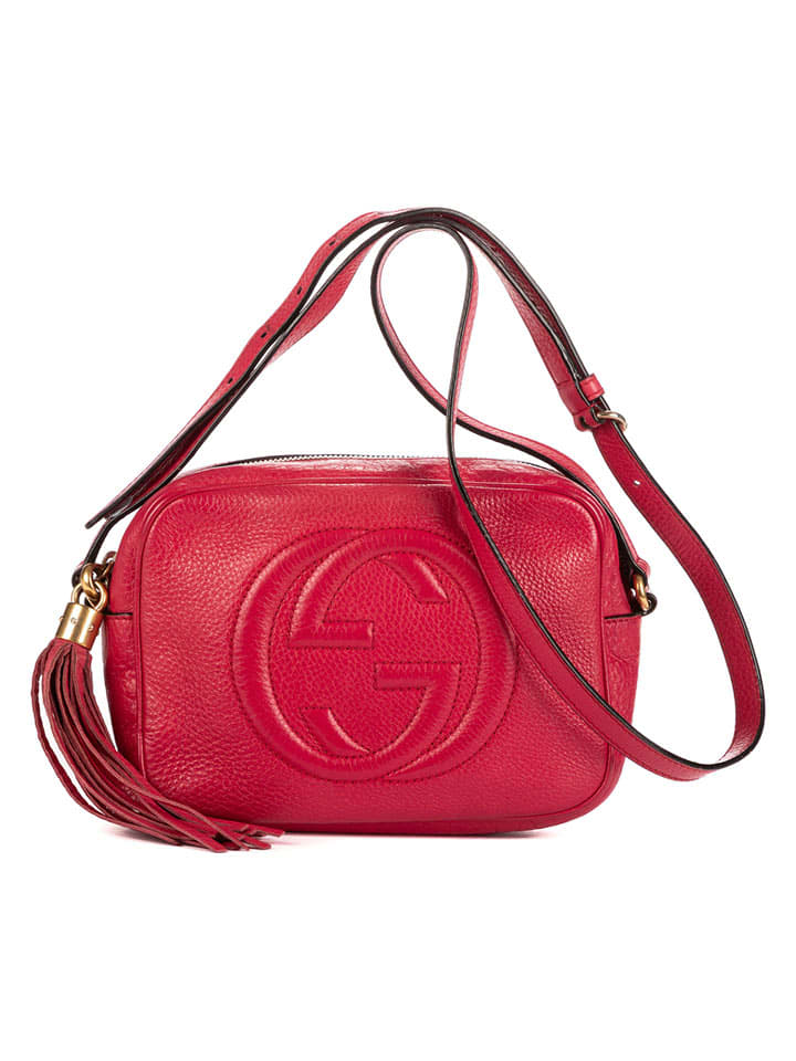 Gucci Skórzana torebka w kolorze różowym - 33 x 30 x 11 cm rozmiar: onesize