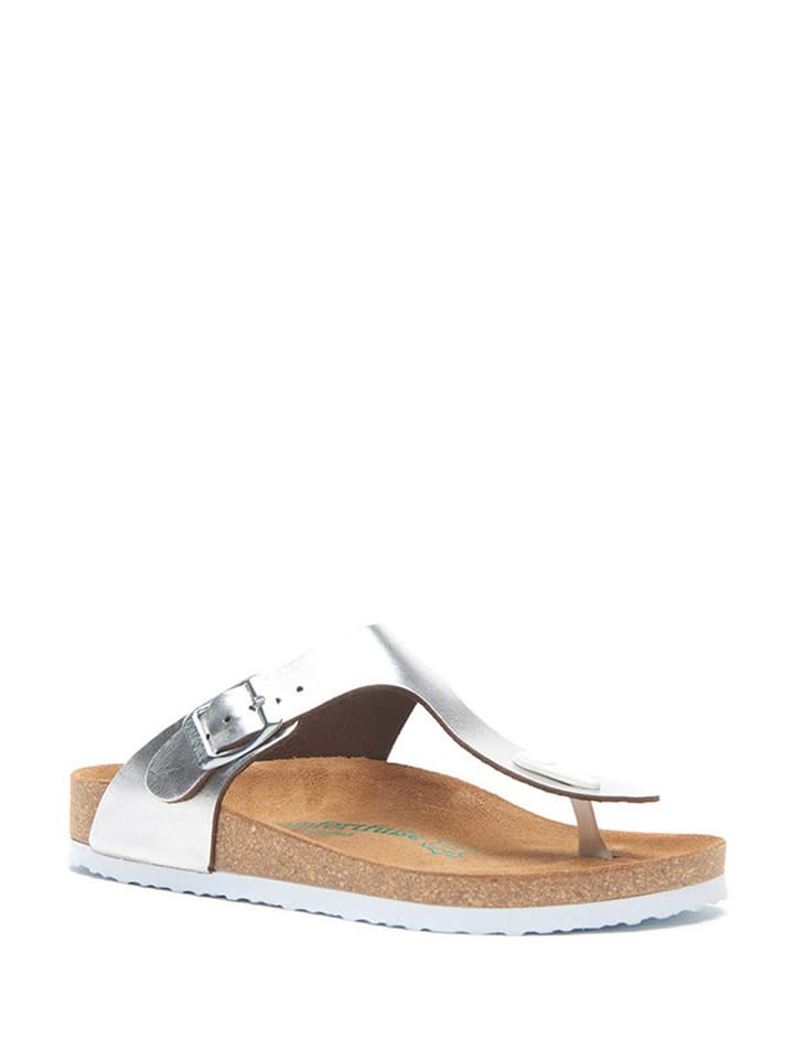 Comfortfusse Skórzane japonki w kolorze srebrnym rozmiar: 40