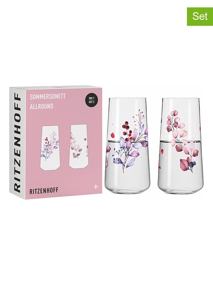RITZENHOFF Szklanki (2 szt.) w kolorze fioletowym - 614 ml rozmiar: onesize