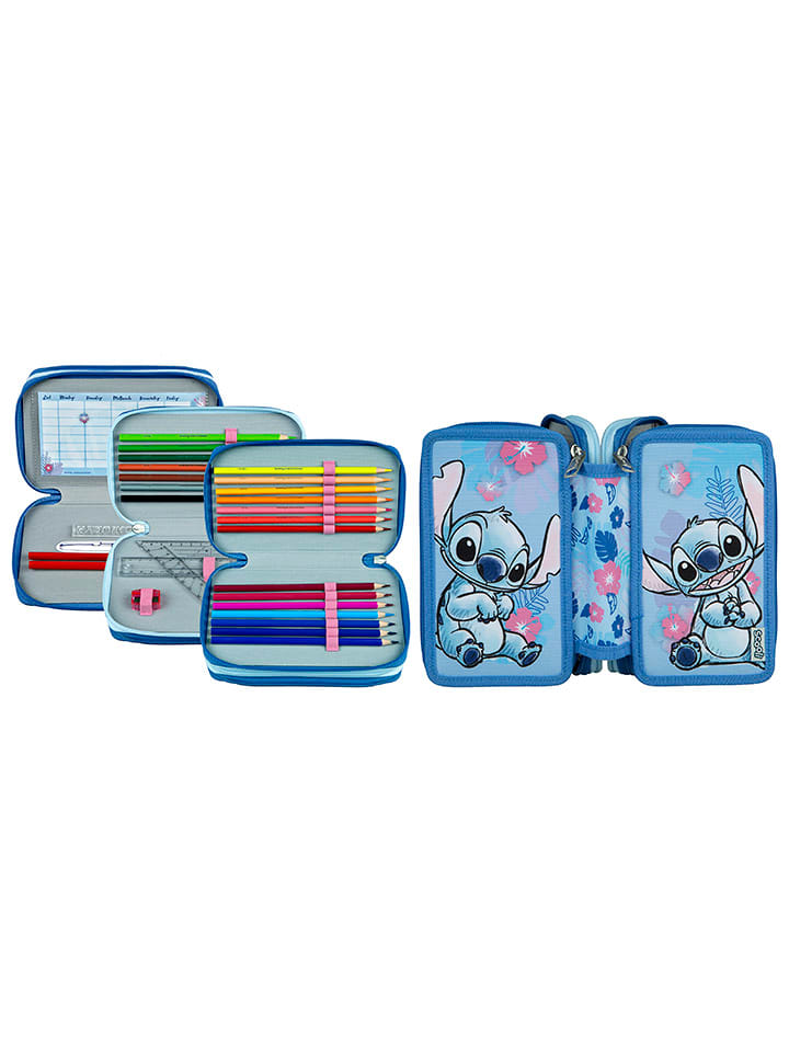 SCOOLI Piórnik "Lilo & Stitch" w kolorze niebieskim z akcesoriami rozmiar: onesize