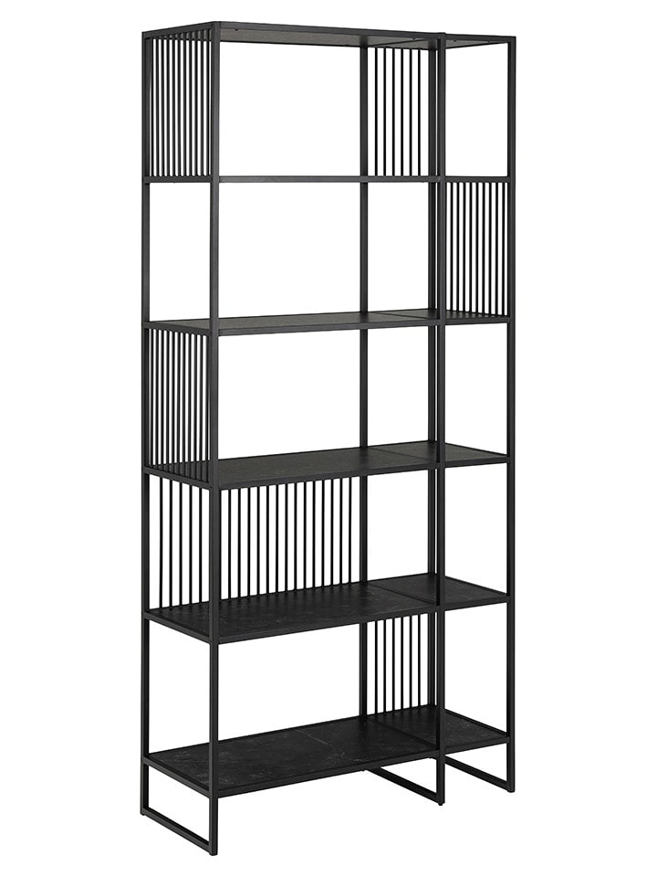 Actona Regał "Strington" w kolorze czarnym na książki - 85 x 185 x 35 cm rozmiar: onesize