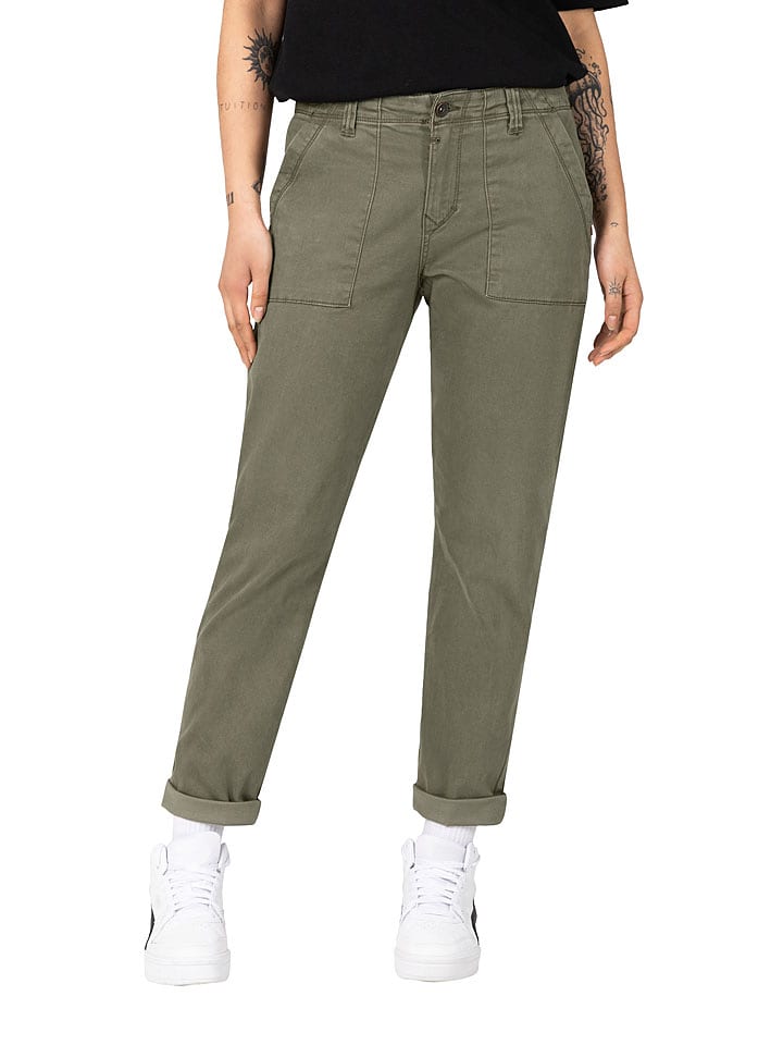 Timezone Spodnie w kolorze khaki rozmiar: XS