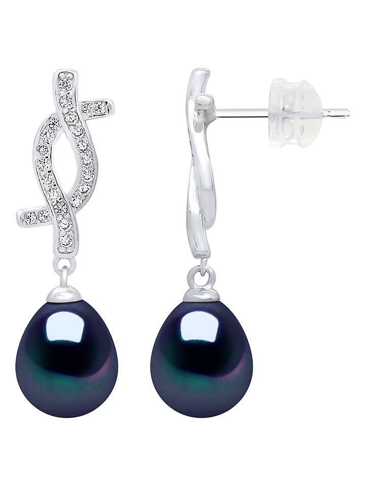 Pearline Srebrne kolczyki-wkrętki z perłami i cyrkoniami rozmiar: onesize