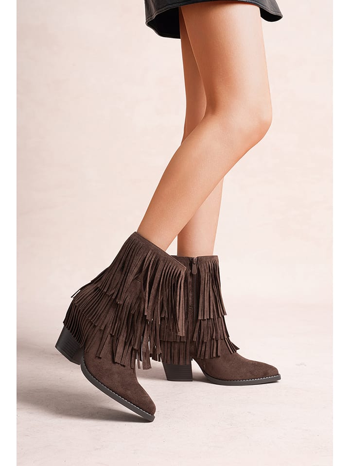 Foreverfolie Botki w kolorze brązowym rozmiar: 36