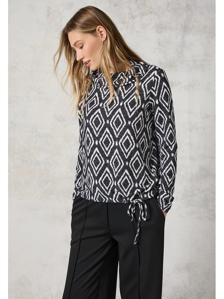 Cecil Sweter w kolorze antracytowo-białym rozmiar: M