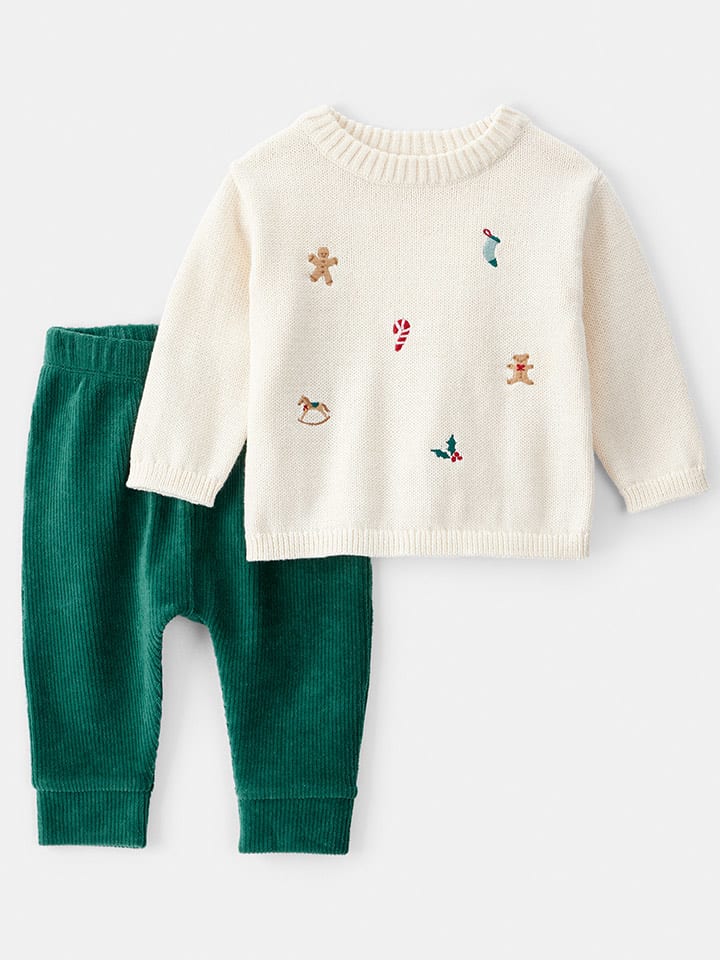 carter's 2-częściowy zestaw w kolorze kremowo-zielonym rozmiar: 86