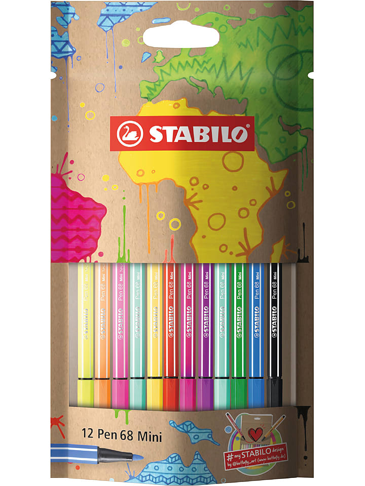 STABILO Mazaki (12 szt.) "STABILO Pen 68 Mini-#mySTABILOdesign Edition" rozmiar: onesize