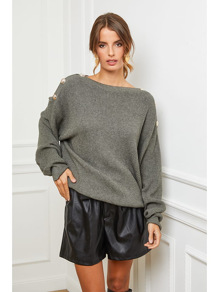 So Cachemire Sweter "Cornella" w kolorze oliwkowym rozmiar: XL