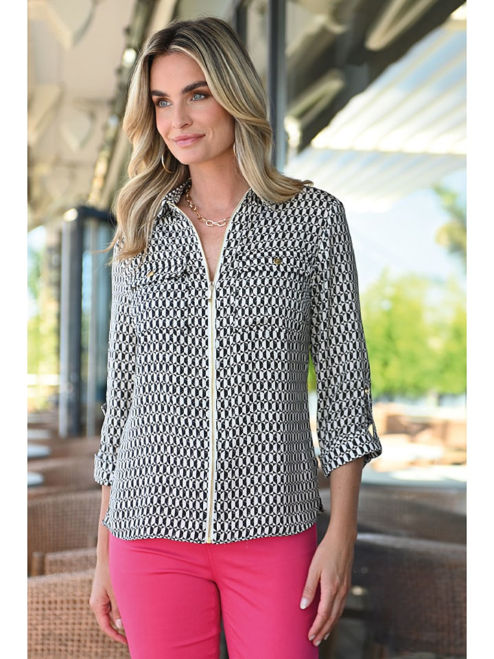 Bleu d'Azur Bluzka "Addax" w kolorze czarno-białym rozmiar: 48