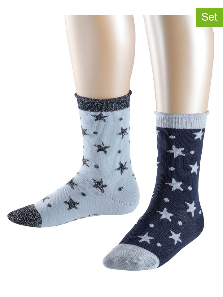 ESPRIT Skarpety (2 pary) w kolorze granatowo-błękitnym rozmiar: 27-30