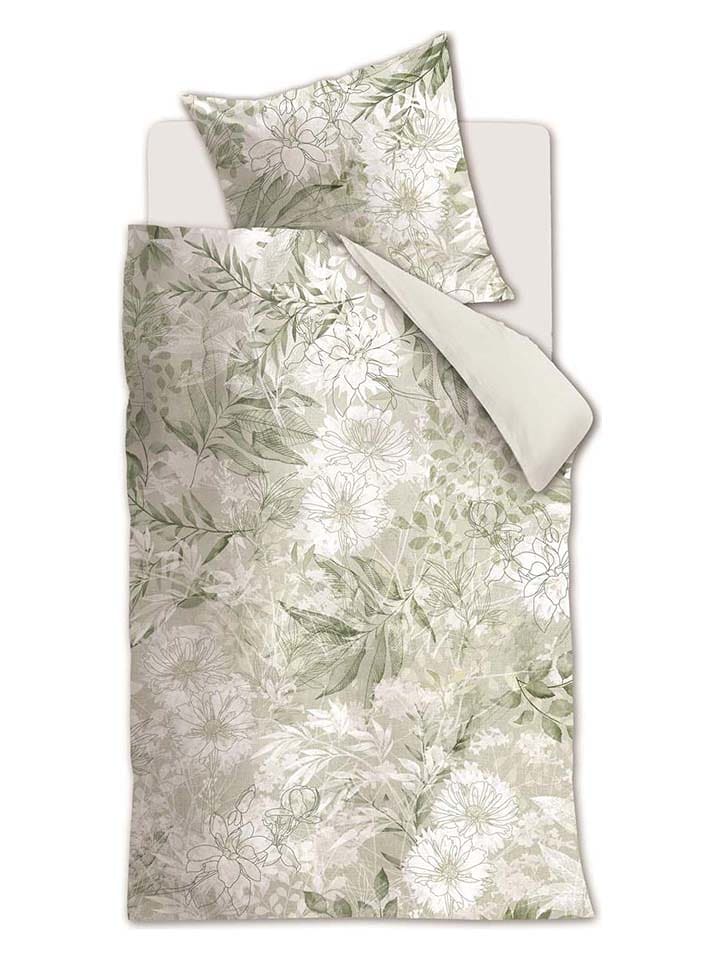 Ambiante Komplet pościeli "Lilium" w kolorze zielonym rozmiar: 135x200 cm