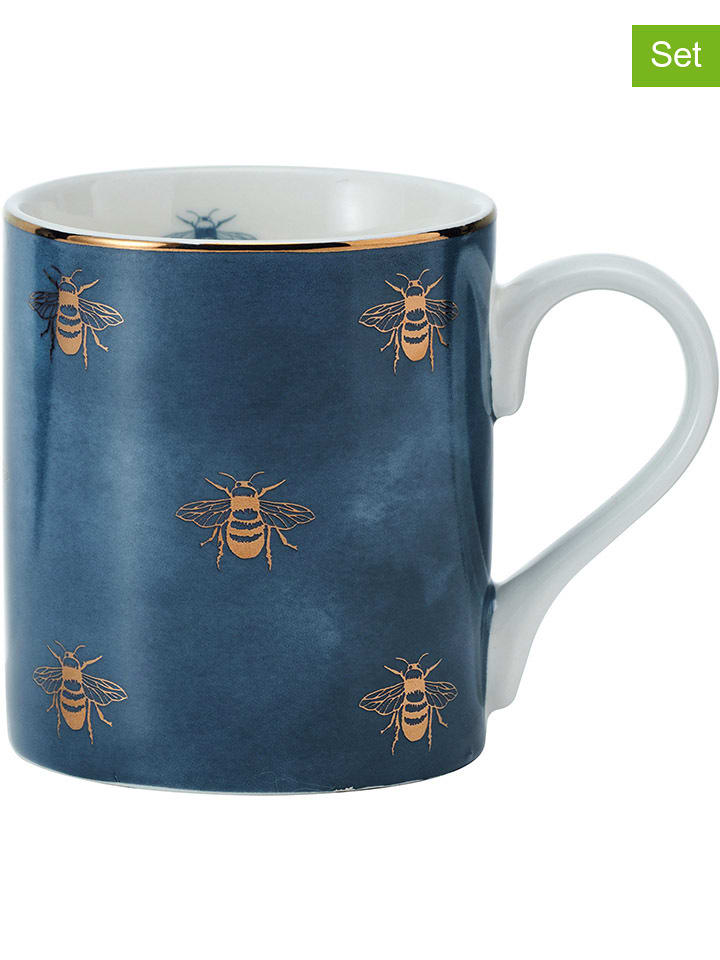 Mikasa Kubki (2 szt.) "Bees" w kolorze złoto-granatowym - 280 ml rozmiar: onesize