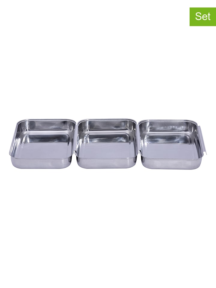 Wenko Pojemnik (3 szt.) w kolorze srebrnym - 15,7 x 3,2 x 22 cm rozmiar: onesize