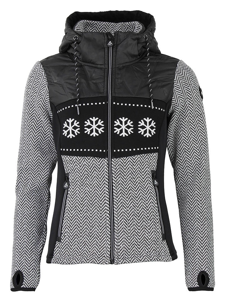 Peak Mountain Kurtka polarowa "Animo" w kolorze czarno-białym rozmiar: M