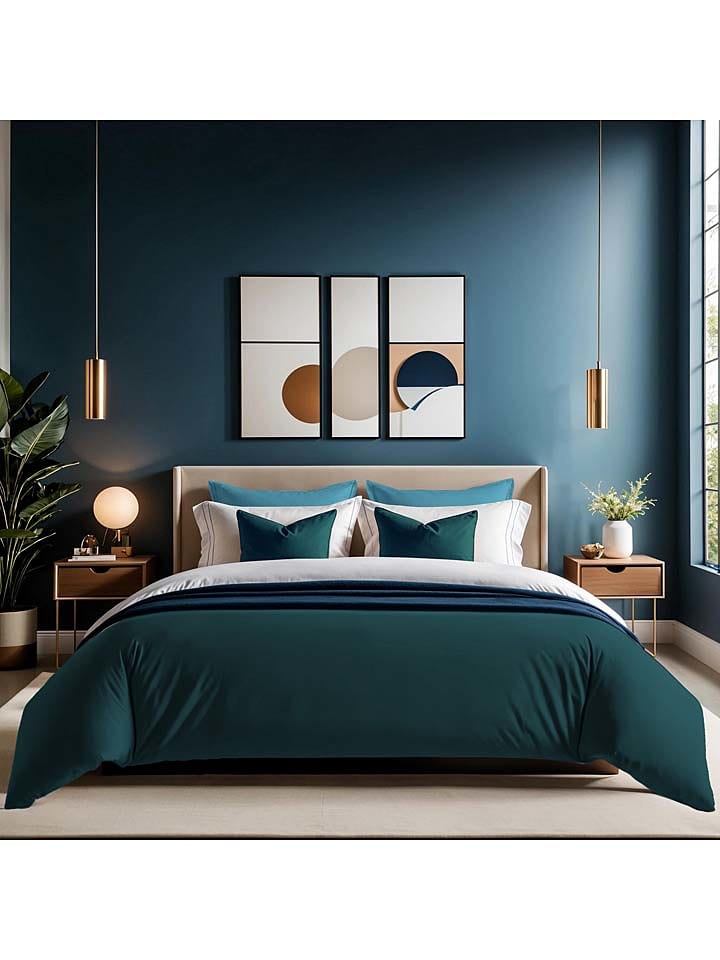 MIX&MATCH Poszwa renforcé w kolorze morskim na kołdrę rozmiar: 135x200 cm