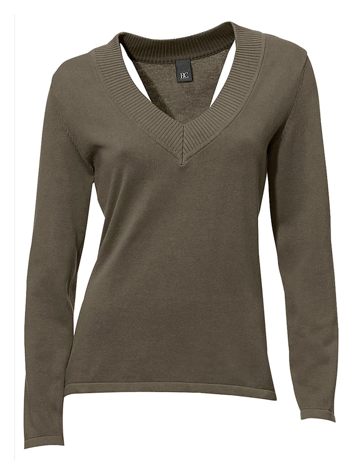 Heine Sweter w kolorze khaki rozmiar: 34