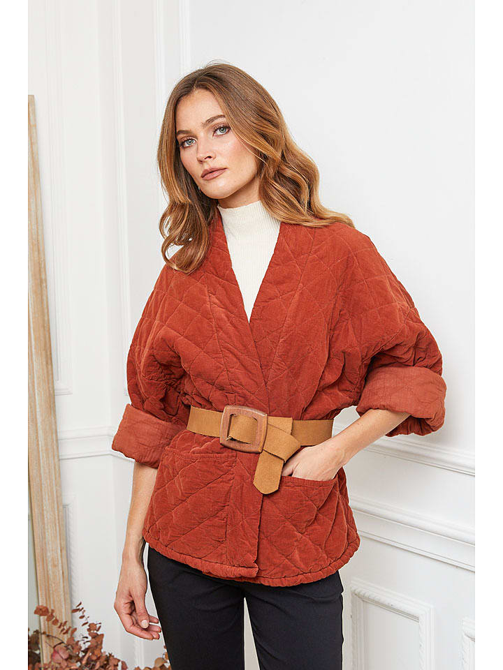 Joséfine Kurtka pikowana "Ammos" w kolorze brązowoczerwonym rozmiar: L