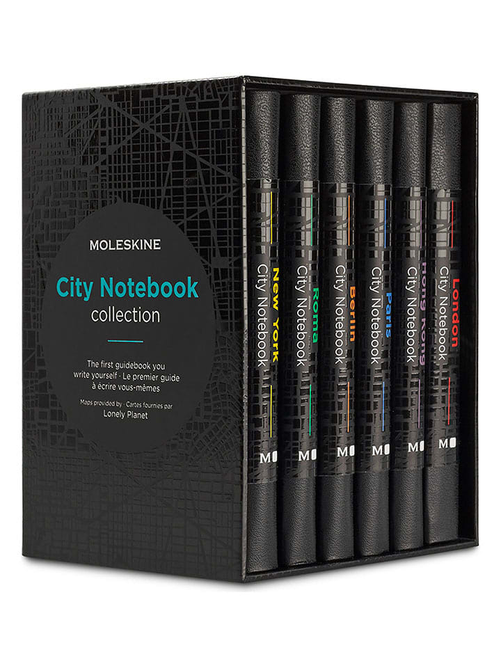 Moleskine 6-częściowy zestaw w kolorze czarnym rozmiar: onesize