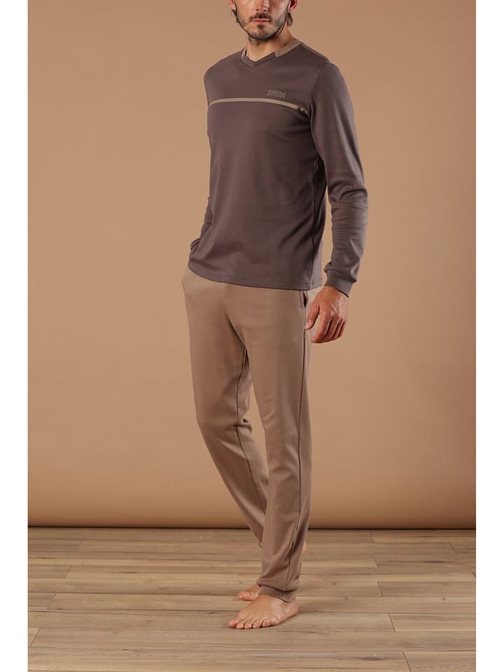 maryplaid Piżama w kolorze brązowym rozmiar: XXL