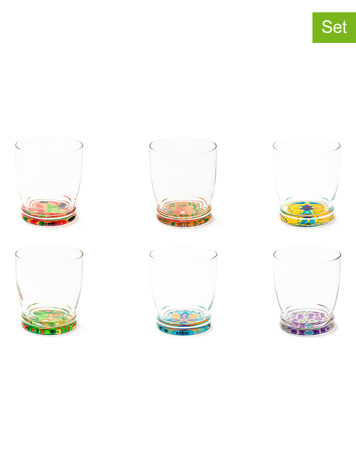 Trendy Kitchen by EXCÉLSA Szklanki (6 szt.) "Lisbona" w różnych kolorach - 340 ml rozmiar: onesize