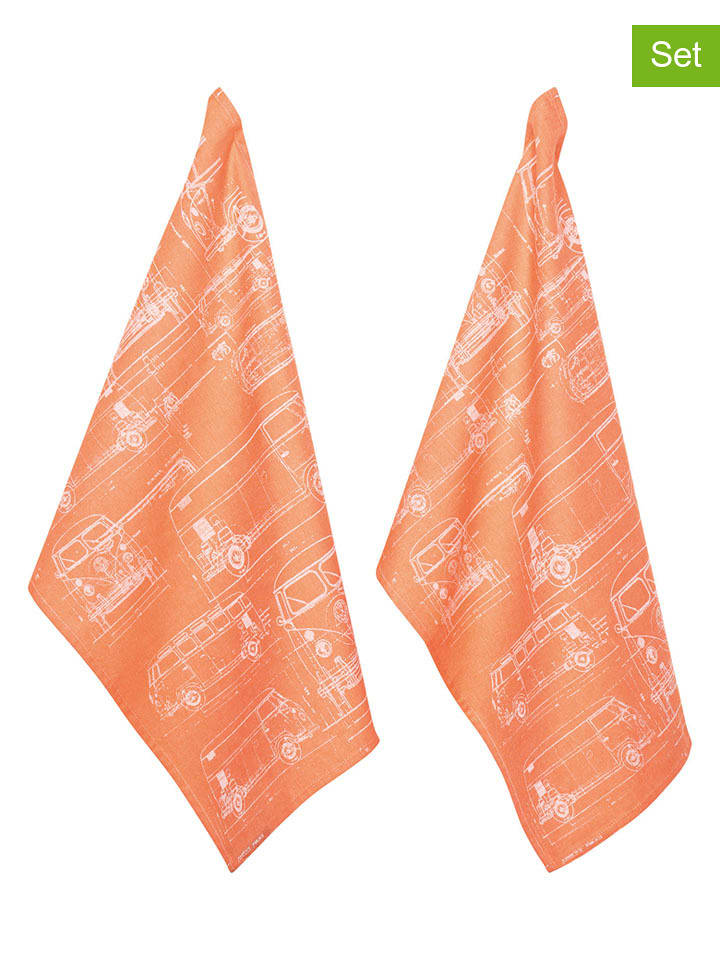 PAD Concept Ściereczki (2 szt.) "Culture" w kolorze pomarańczowym do naczyń - 70 x 50 cm rozmiar: onesize