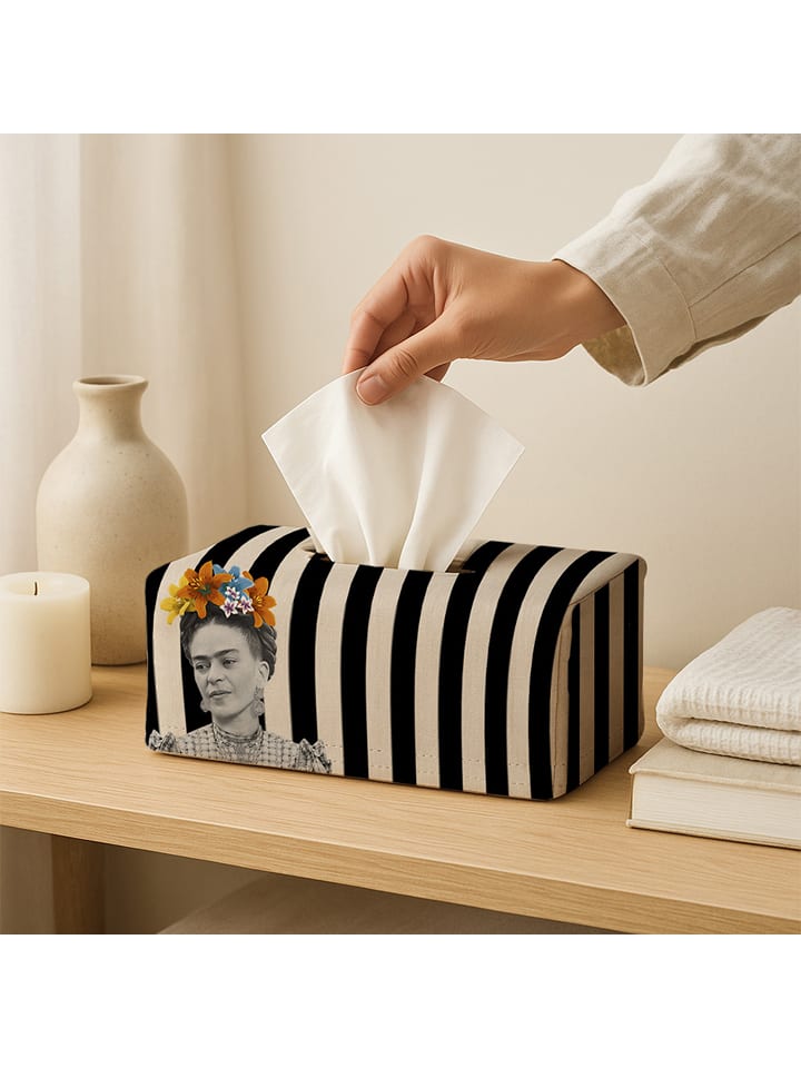 Madre Selva Pokrowiec w kolorze czarno-białym na pudełko chusteczek - 29 x 9 x 14 cm rozmiar: onesize