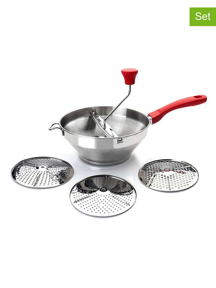 Ibili 4-częściowy zestaw w kolorze srebrno-czerwonym rozmiar: onesize