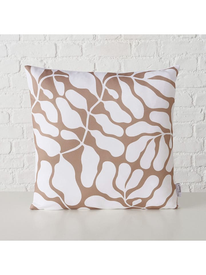 Boltze Poduszka "Tysko" w kolorze jasnobrązowo-białym - 45 x 45 cm rozmiar: onesize