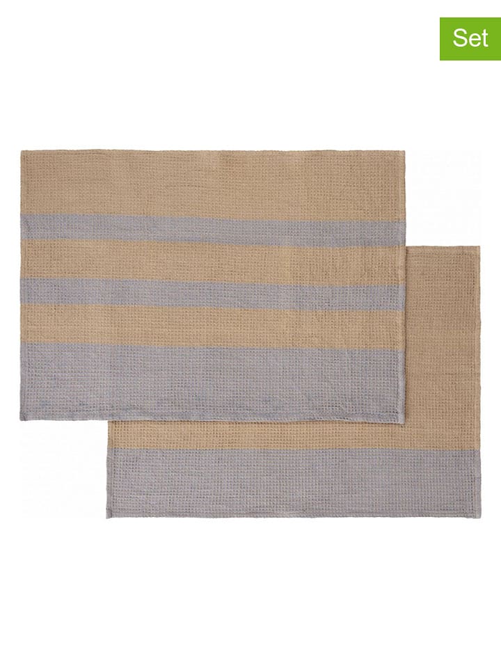 Blomus Ściereczki (2 szt.) "Gano" w kolorze beżowo-szarym do naczyń - 70 x 50 cm rozmiar: onesize