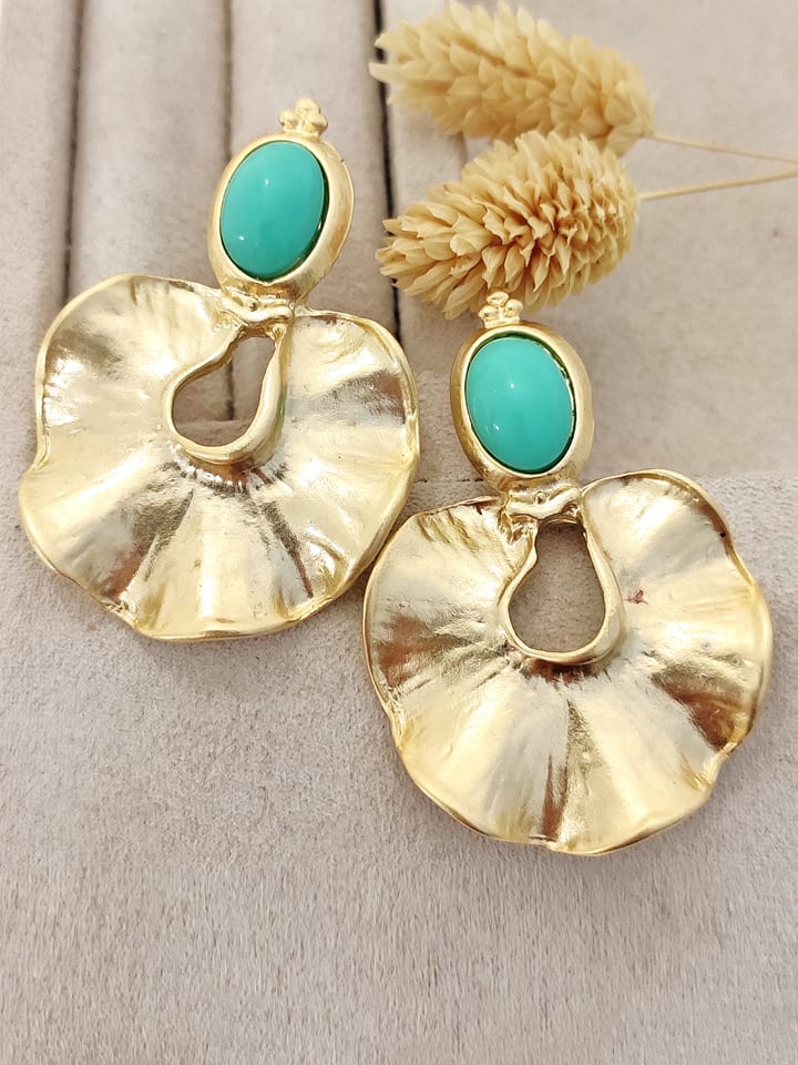 Nakkash Pozłacane kolczyki-wkrętki z turkusem rozmiar: onesize