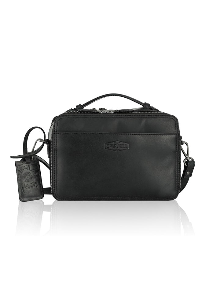 SPARWELL Skórzana torebka "Kempt katalina" w kolorze czarnym - 24 x 16 x 8 cm rozmiar: onesize