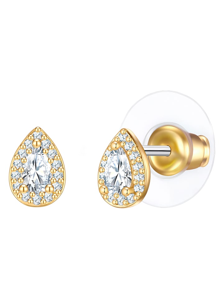 Yokoamii Pozłacane kolczyki-wkrętki z cyrkoniami rozmiar: onesize