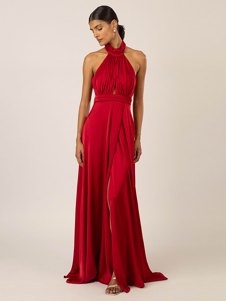 APART Satynowa sukienka w kolorze czerwonym rozmiar: 40