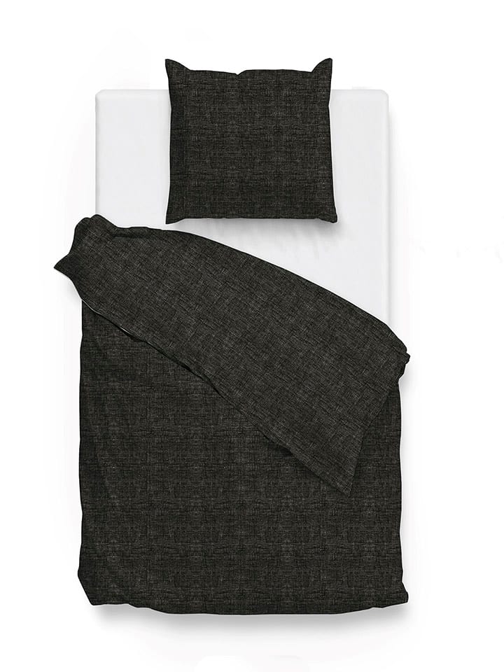 Zo!Home Komplet pościeli "Lino" w kolorze czarnym rozmiar: 135x200 cm