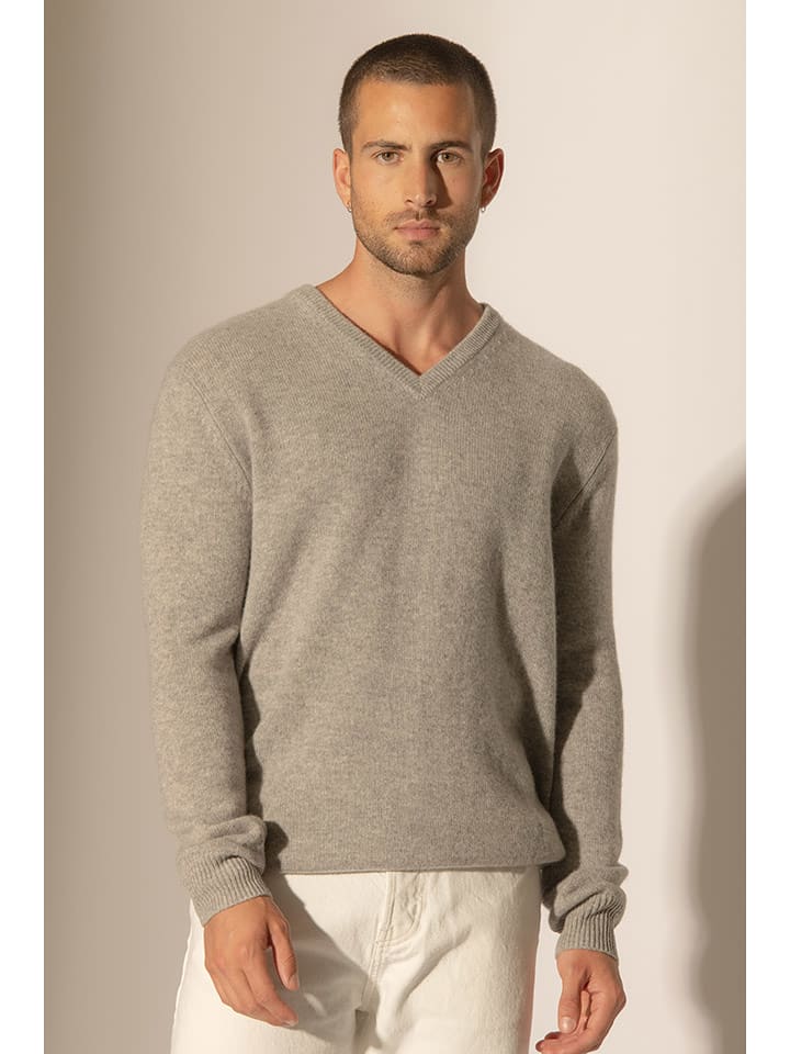 Perfect Cashmere Kaszmirowy sweter "Enzo" w kolorze jasnoszarym rozmiar: L