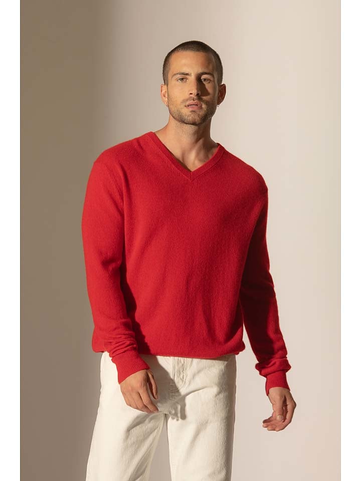 Perfect Cashmere Kaszmirowy sweter "Alexander" w kolorze czerwonym rozmiar: L