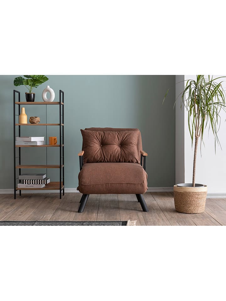 Evila Fotel "Sandro" w kolorze brązowym z funkcją leżanki - 78 x 69 x 50 cm rozmiar: onesize