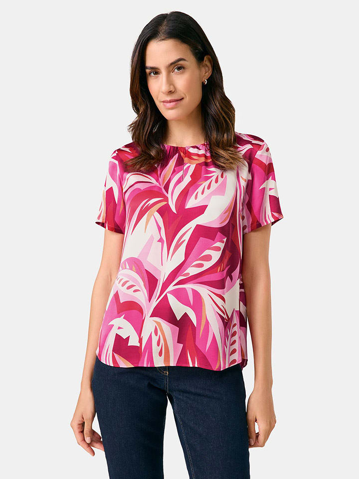 Gerry Weber Bluzka w kolorze różowo-kremowo-czerwonym rozmiar: 40
