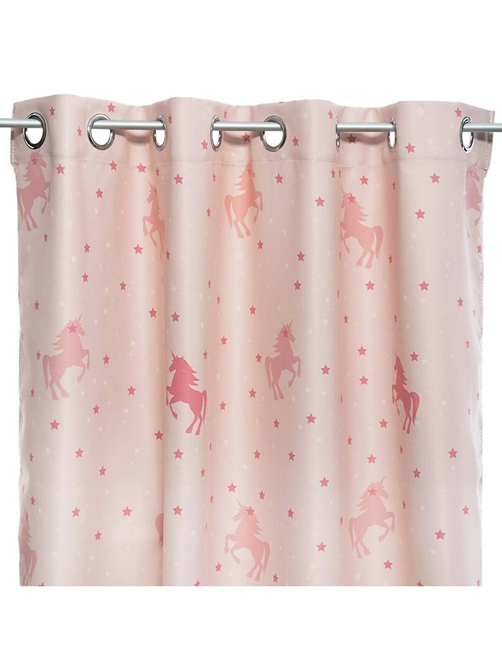 WellHome for Kids Zasłona zaciemniająca w kolorze jasnoróżowym - 250 x 140 cm rozmiar: onesize