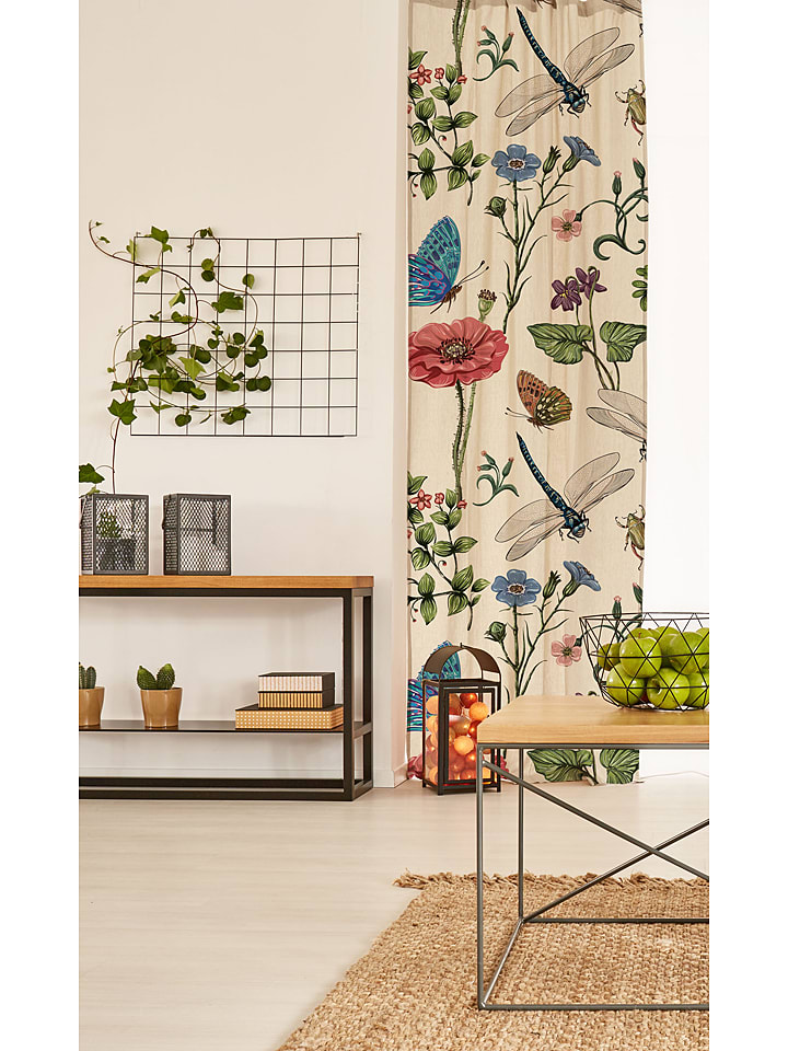 Madre Selva Zasłona "Tierra Bella" w kolorze kremowym ze wzorem - 270 x 140 cm rozmiar: onesize